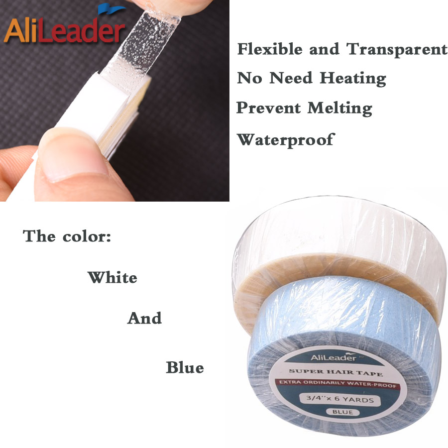 Blue 3-36 Yards Super Tape For Hair Extensions Adhesive Wig Tape Lace Frontal Closure Glue Strong Skin Hair Tape For Toupee/Wig