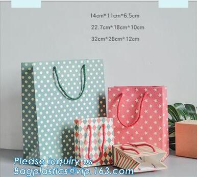 Gift Goody Kraft Bag with Colored Sturdy Handle, Gift Shopping Kraft Paper Bag, multi-color kraft paper gift bag