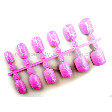 Crack design plastic artificial fingernail