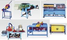 Bamboo splitting machine, bamboo knots removing machine, bamboo strip planner, bamboo stick forming machine.