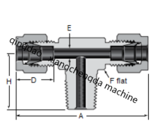 Metal Tube Ferrule Tee Thread connector Fitting