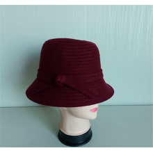 Damen Poly Wool Fabric Braid Ribbon Casual Hüte