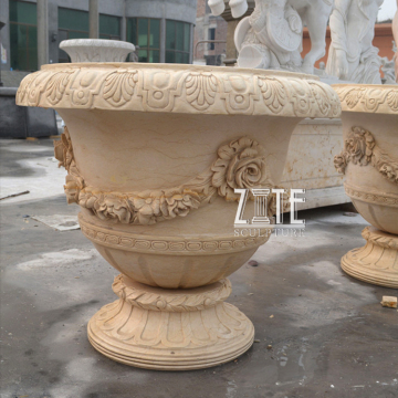 Fine Workmanship Outdoor Garden marble planter urns