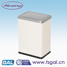 Black metal trash can