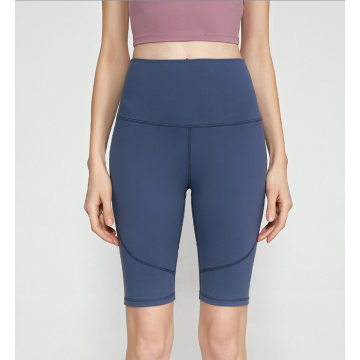 Short de yoga pour femme en spandex au genou