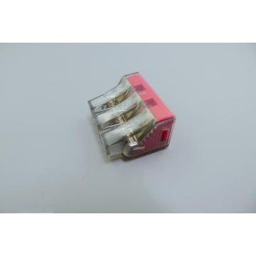 Push Wire Connector 3 Tiang Perumahan Merah Hitam