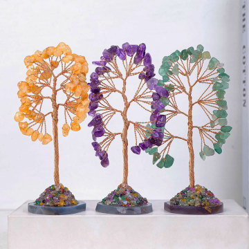 Wholesale Natural Crystal Tree Healing Chakra Craft