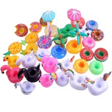 Wholesale Custom Logo Inflatable Donut PVC Floating Drink Holder