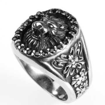 Custom knights signet printing Lion Ring