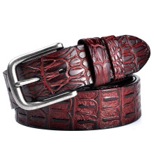Wholesale Crocodile Grain Cowhide Belts for Men - Genuine Leather Adjustable Belt with Pin Buckle