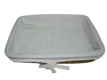 Decorative Plastic Lined Rattan Storage Baskets For Bakery Display