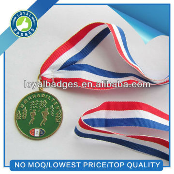 2015 custom soft enamel Norway sports medal with ribbon