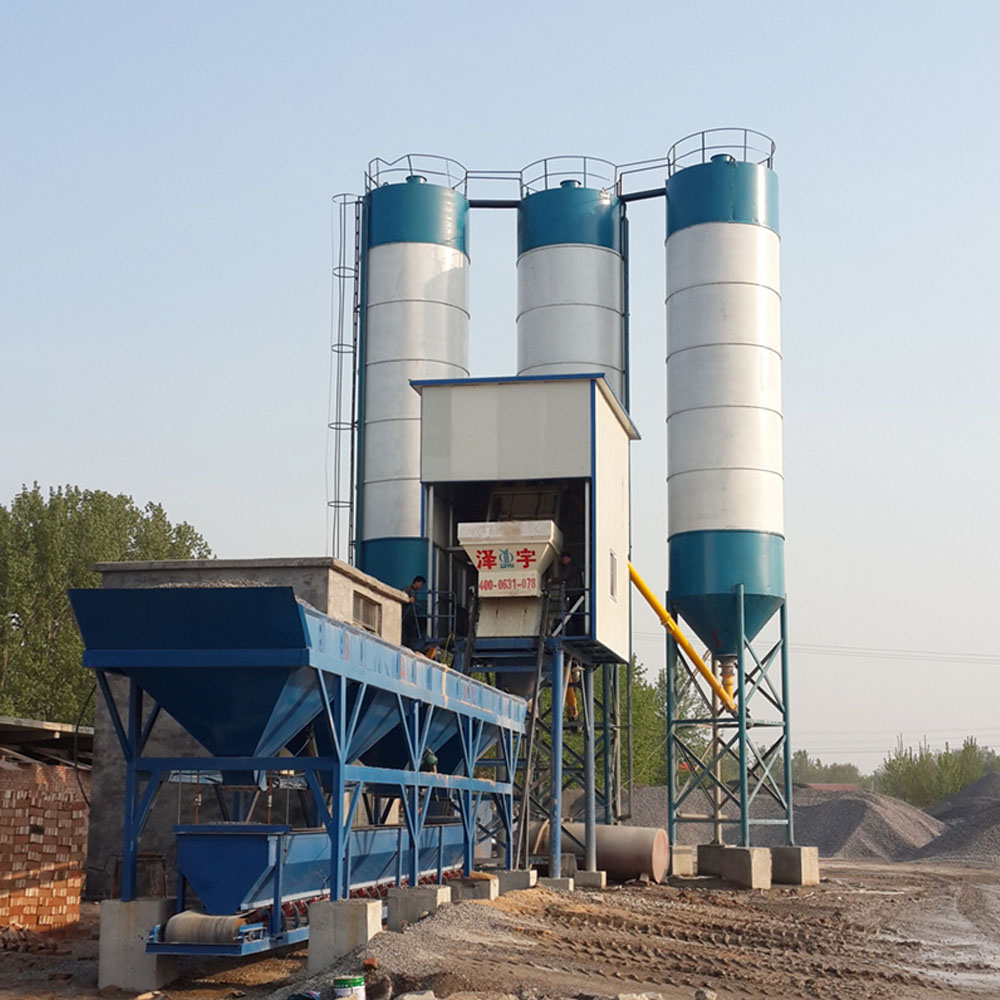 Hopper type portable concrete batching plant in Pakistan