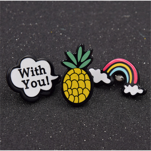 Metal Custom Cute Face Fruit Collar Badge Pin
