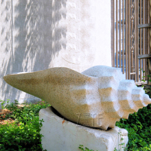 Carved outdoor garden stone marble seashell sculpture