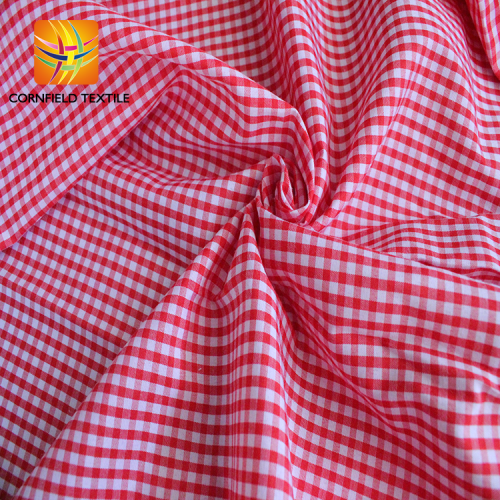 fashionable check shirt 65 polyester 35 cotton fabric