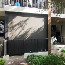 Motorized Windproof Aluminium Roller Shades with Zipped Screens for Outdoors