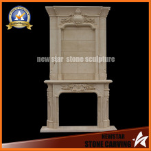 Marble Sculpture Stone Fireplace Surround Fireplace Mantel