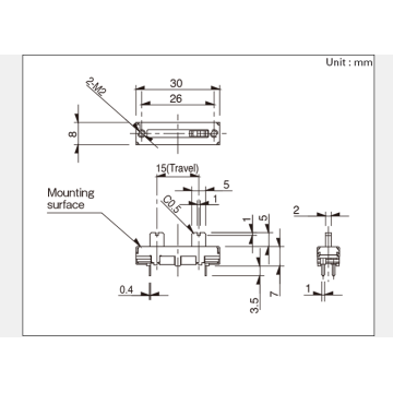 Potencjometr przesuwny serii Rs151