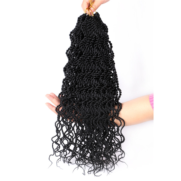 Senegalese Twist Crochet Braids Wavy Senegalese Braids  Synthetic Hair Braids Preloop Extensions 18inch 15strands/pack