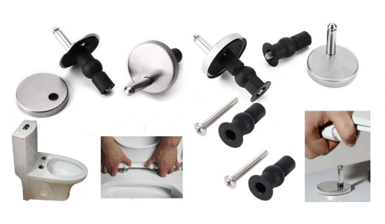 Toilet Seat Hinge Blind Hole Fixing Fix Well Nut Screw Rubber Back to Wall