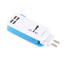 EUA Plug 4 portas carregador de viagem com USB