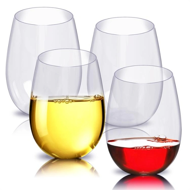 Best Selling Unbreakable Elegant Stemless Wine Glasses Shatterproof Glassware Cocktails Cups