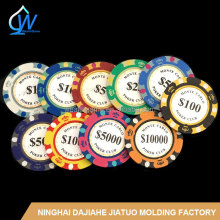 14g Three Tone Monte Carlo Clay Poker Chips with Gold Trim Sticker