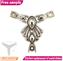 Charming Y shape custom galvanized shoes chains with rhinestone