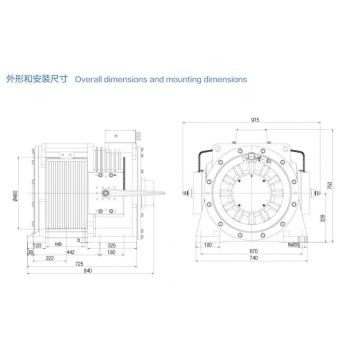 Gearless Double Wrap Elevator Traction Machine ,Traction Ratio 1:1 2:1 WTYF328