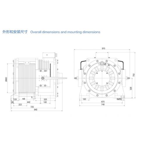 Gearless Double Wrap Elevator Traktionsmaschine, Traktionsverhältnis 1: 1 2: 1 WTYF328