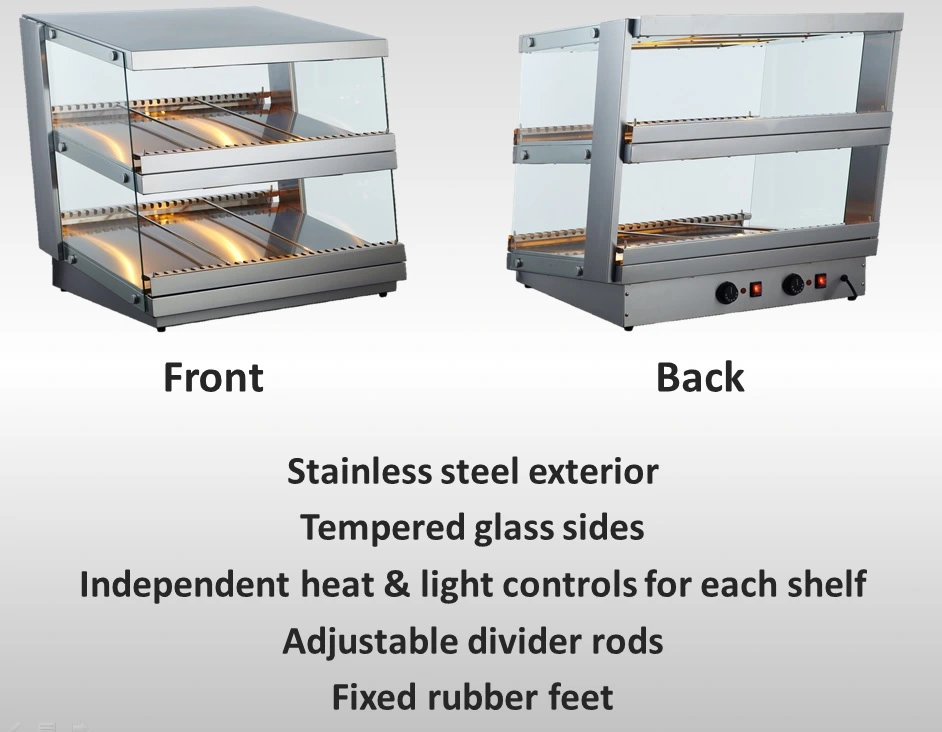 Stainless Steel Two Layer Table Top Opening Buffet Food Display Warmer