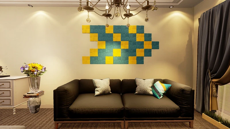 Polyester Acoustic Panels with 3D Visual Effect Pet Decoration