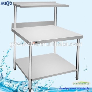 Restaurant Kitchen Food Prep Worktable Stainless Steel /Commercial Double Corner Table/Kitchen Work Bench with Undershelf