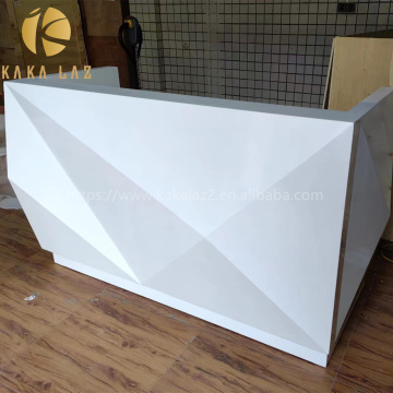 Custom White Reception Desk for Beauty Salon Shops