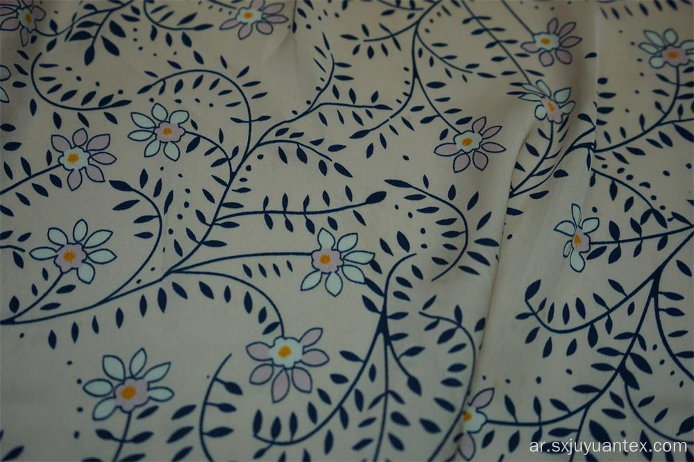 100٪ البوليستر Sea Island Hammer Satin Print Fabric