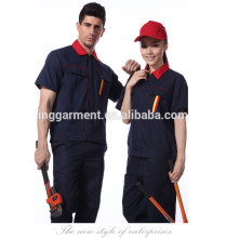 Unisex Construction Summer Short Sleeve Work Uniform with Multiple Pockets