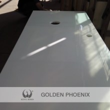 White artificial stone compact kitchen countertops