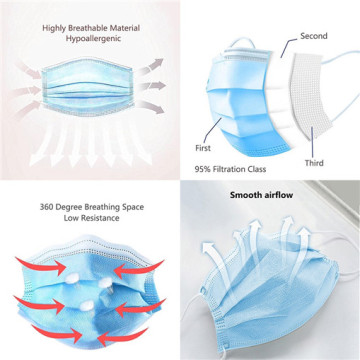 3ply Disposable Polypropylene Surgeon Face Mask