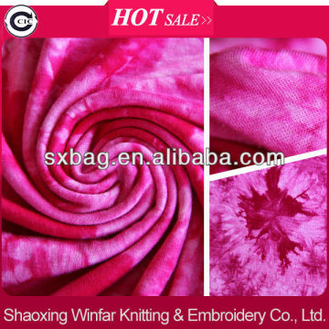 Shaoxing Rayon Spandex Tie dyed Jersey Fabric