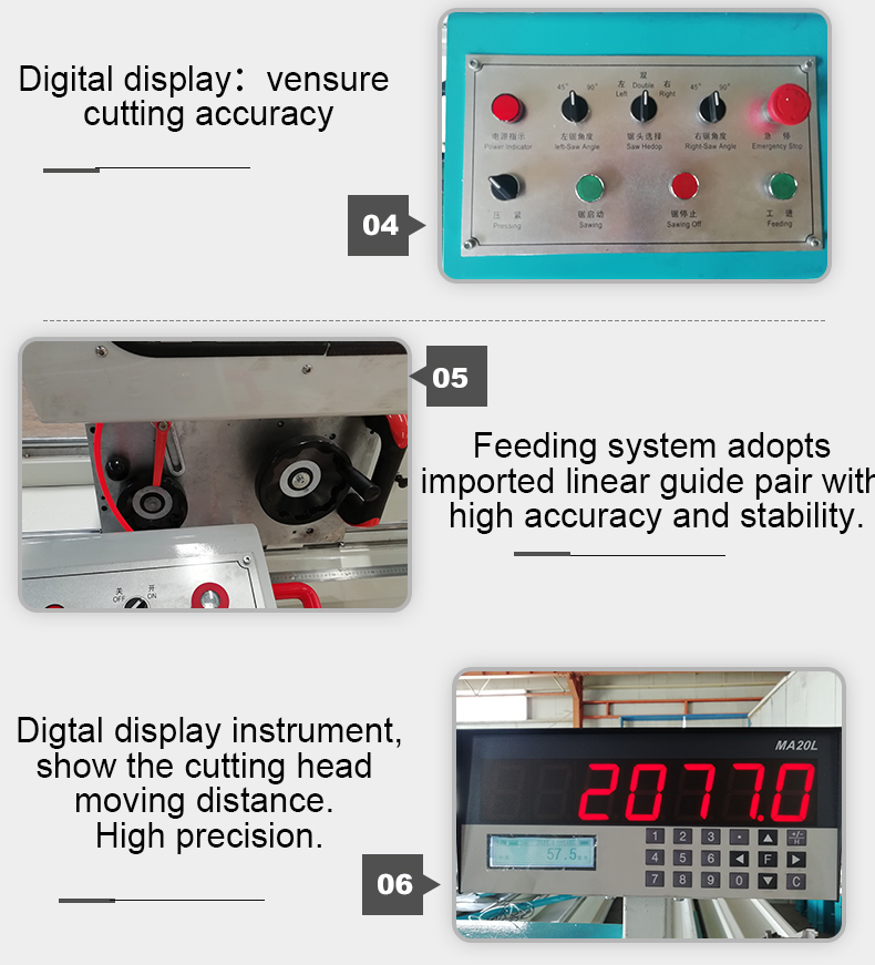 High precision CNC aluminum profile window door double head mitre cutting saw machine for aluminum fabrication