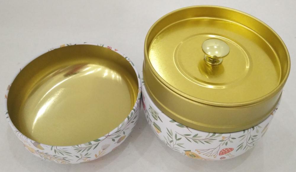 Round Tin Box Metal Tin for keeping Tea