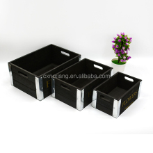 Black Solid Wood Outdoor Garden Tool Storage Box