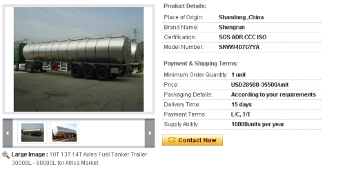 10T 13T 14T Axles Fuel Tanker Trailer 30000L - 60000L for Africa Market