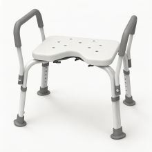 White Extra-Wide & Weighted Stainless Steel Shower Chair