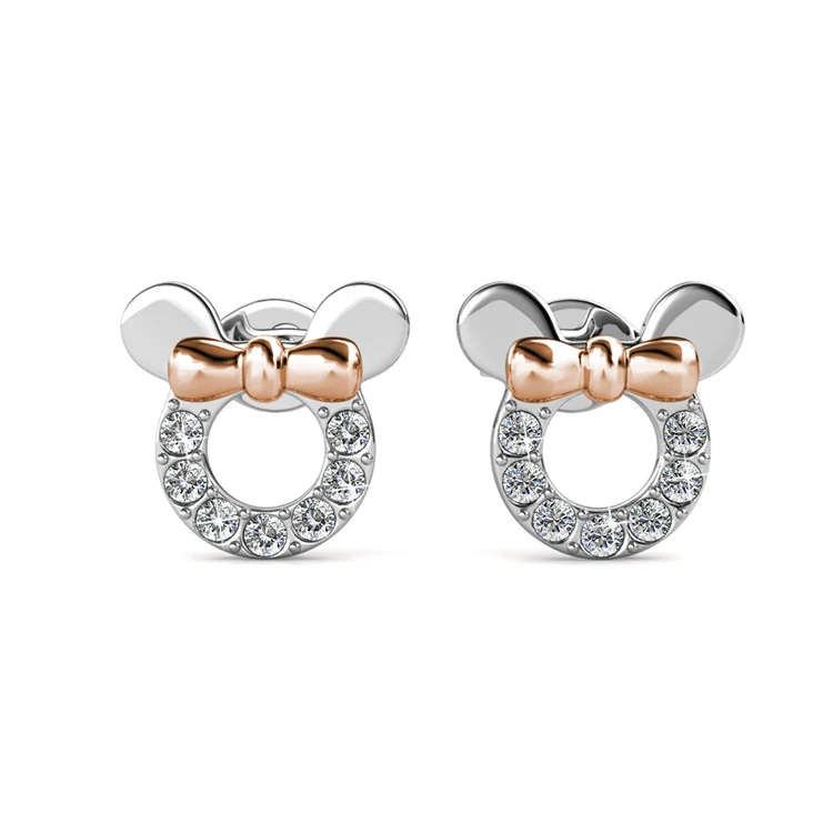 Cute Micky Mouse Mixed Gold Plated Tiny Stud Earrings