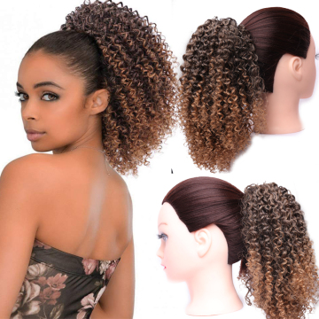 Curly Ponytail Afro Kinky Curly Drawstring Ponytail Synthetic Hair Extension Clip In Hair Tail Hair pieces Wig Pony Tail