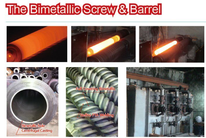 Bimetallic Twin Screw Barrels for WPC,PP,PE Plastic Pellet Making Machine