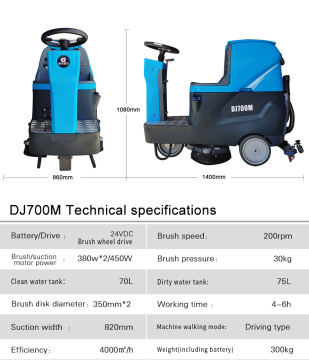 Industrial tile floor cleaning machine equipment