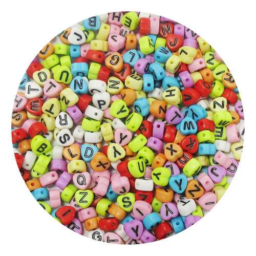 4*7mm heart alphabet craft beads for jewelry making